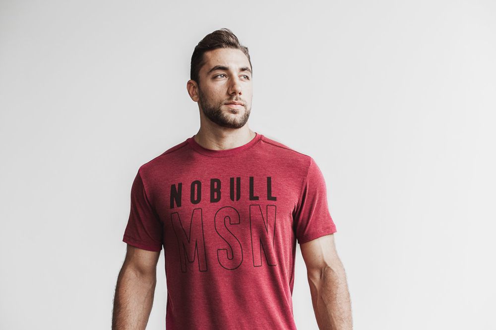 T-Shirts NOBULL Homme Bordeaux - NOBULL (Madison),France (1783-TFHJZ)